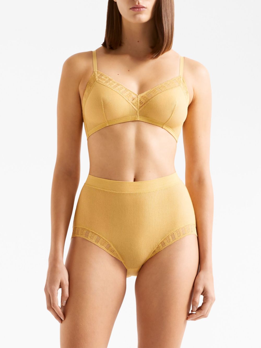Shop Eres Mémoire Lace Triangle Bra In Yellow