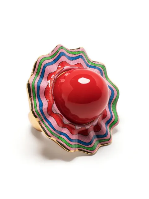 Moschino rippled cocktail ring