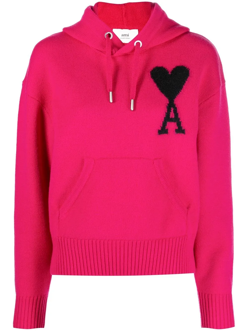 

AMI Paris Ami De Coeur knitted hoodie - Pink