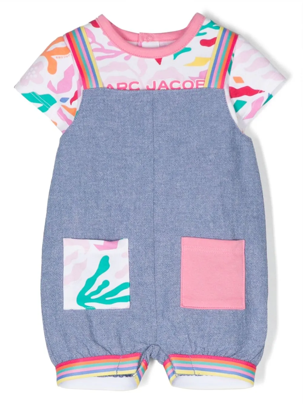 Marc Jacobs Babies' T-shirt Dungaree Set In Blue