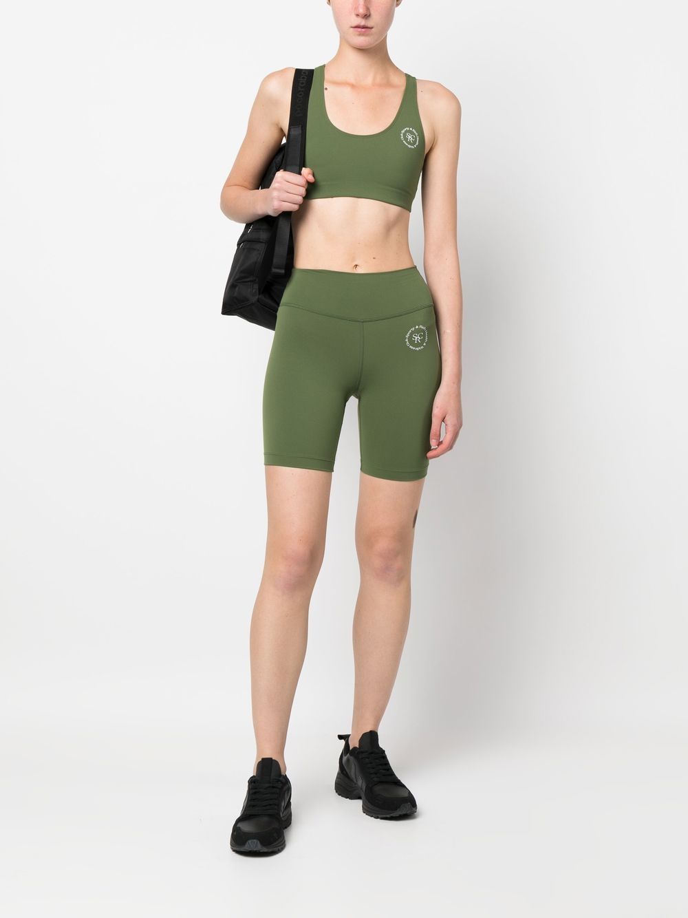 Sporty & Rich Shorts met logoprint - Groen