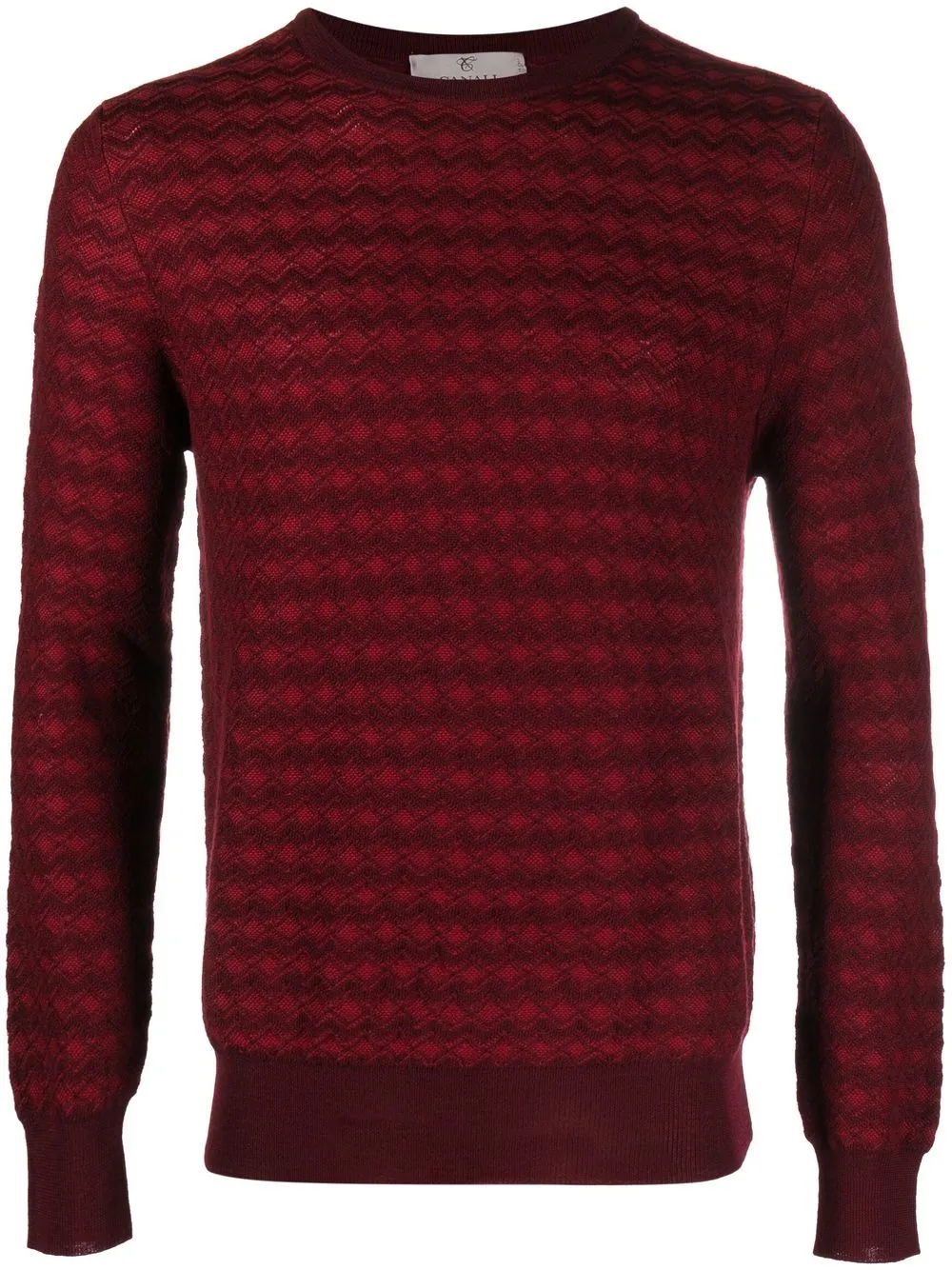 

Canali intarsia-knit crew-neck jumper - Red