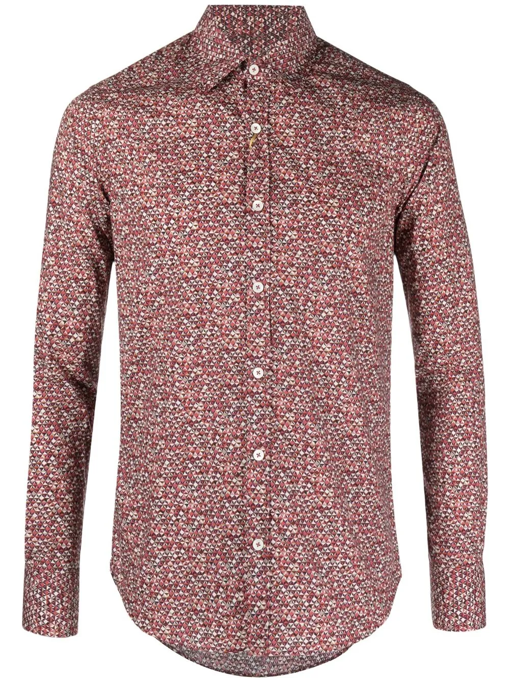 

Canali geometric-print long-sleeve shirt - Red