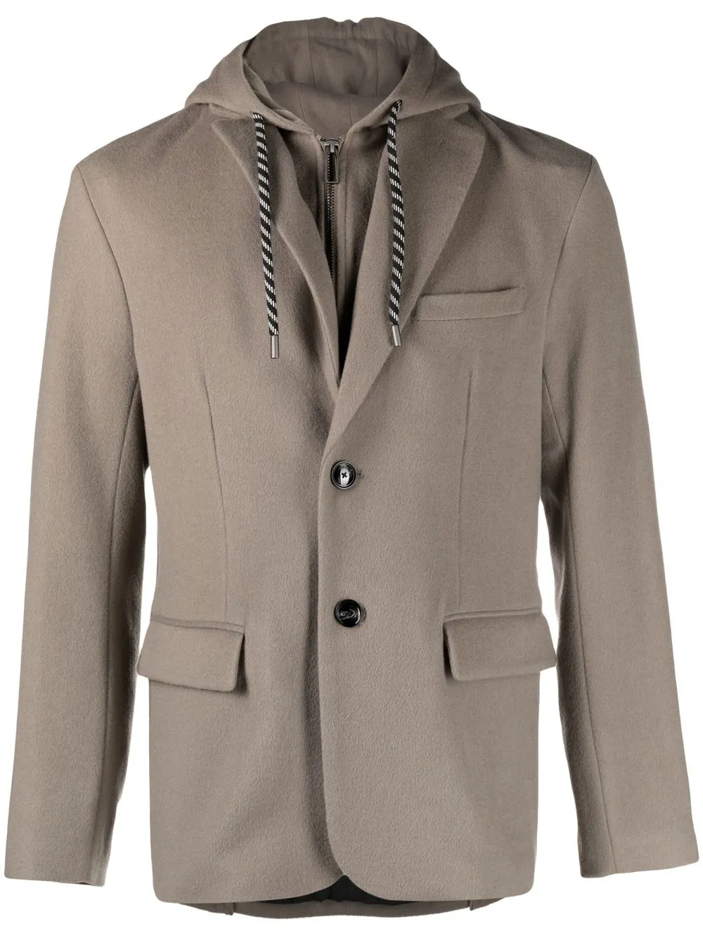 

Emporio Armani hooded long-sleeve blazer - Neutrals