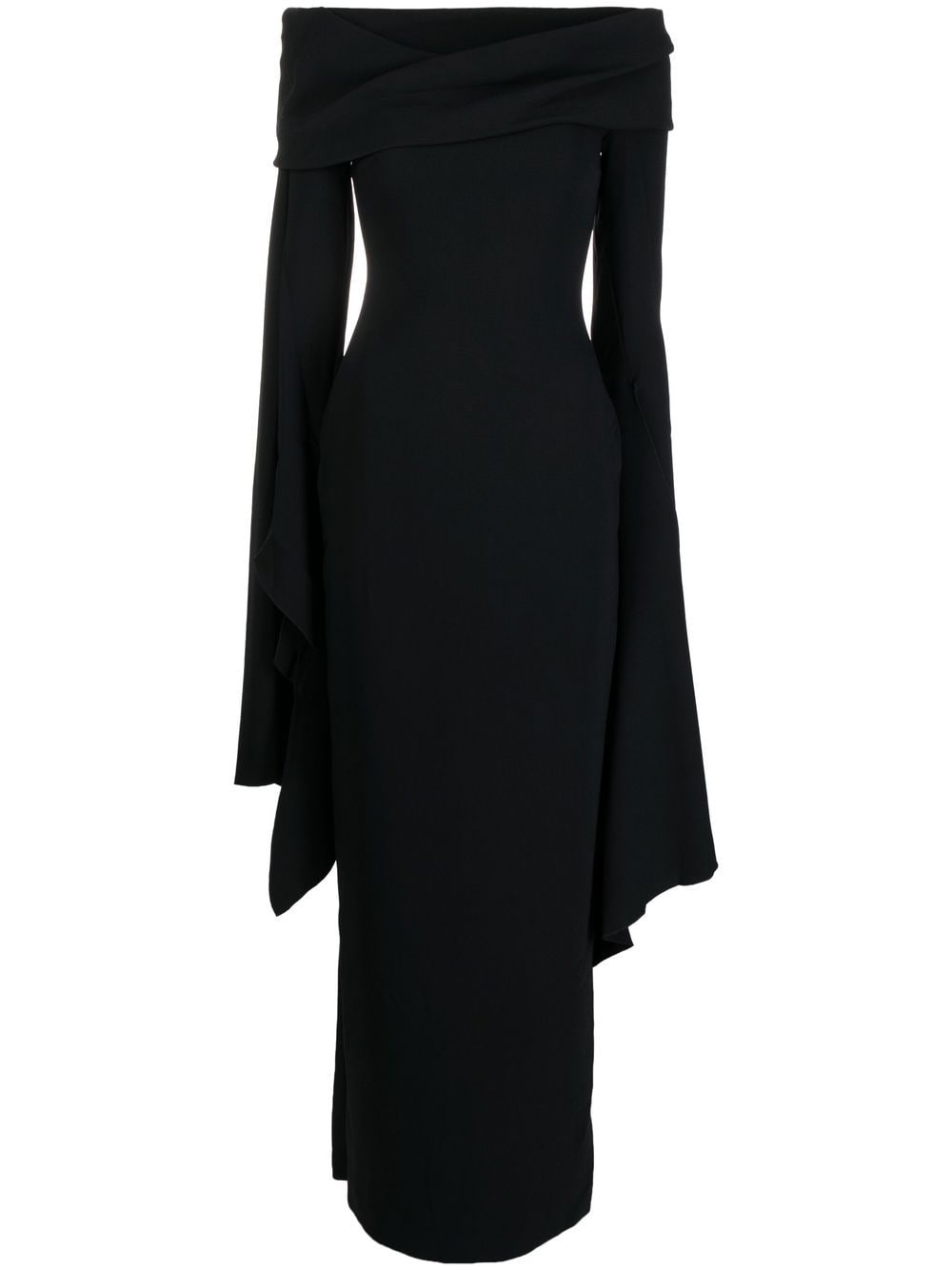 Solace London Arden off-shoulder evening gown - Black