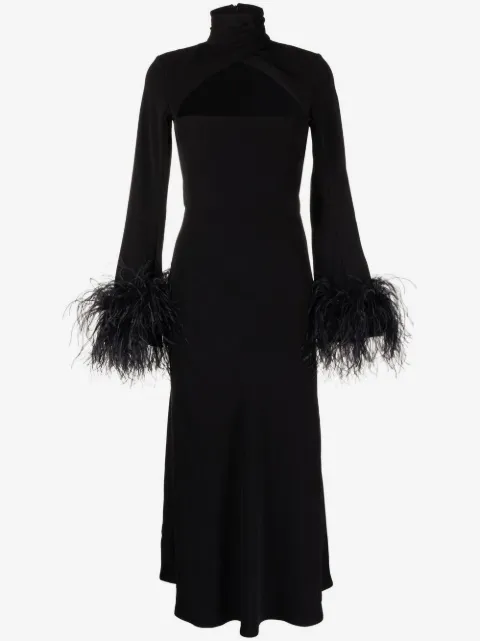 16Arlington Odessa feather-trim midi dress