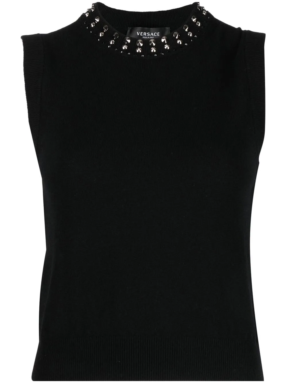 

Versace top tejido con cuello redondo - Negro