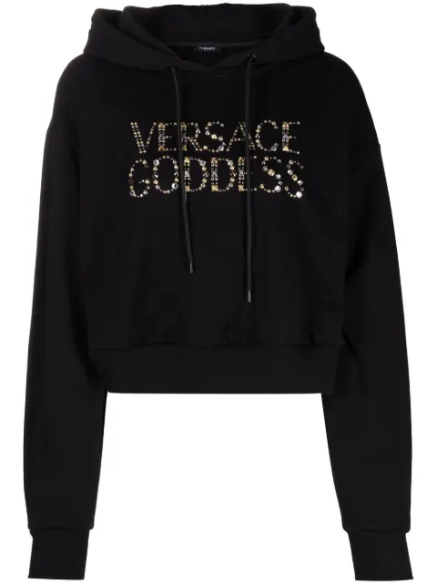 Versace gem-embellishment logo hoodie