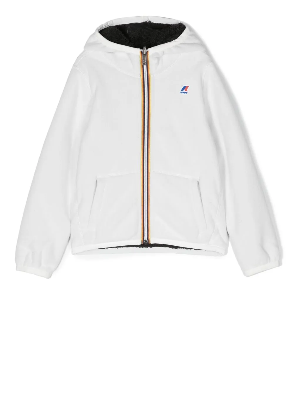 

K Way Kids fleece logo-patch hoodie - White