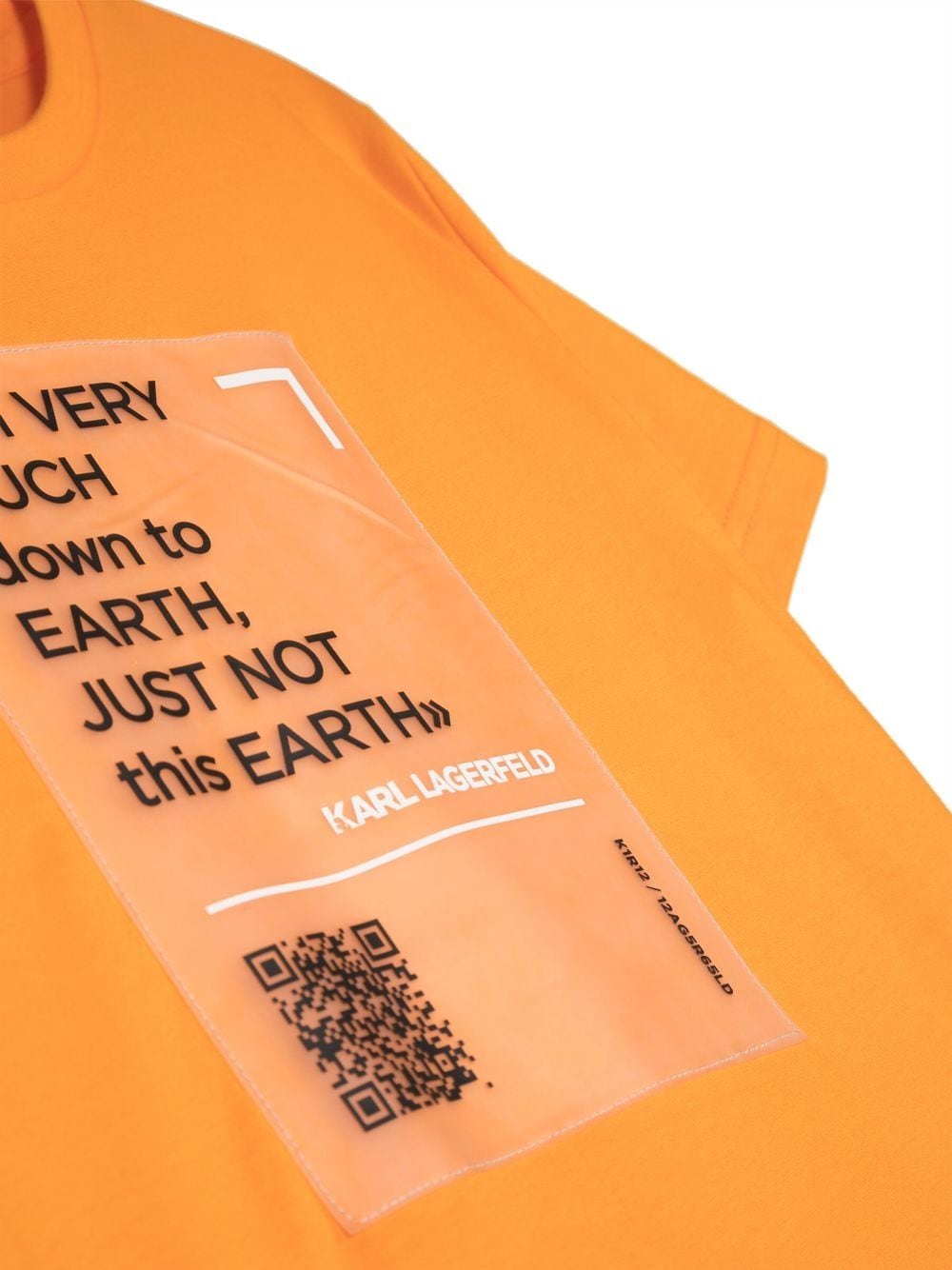 Shop Karl Lagerfeld Slogan-print Crew-neck T-shirt In Orange