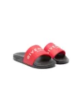 Givenchy Kids loog-print sliders - Red