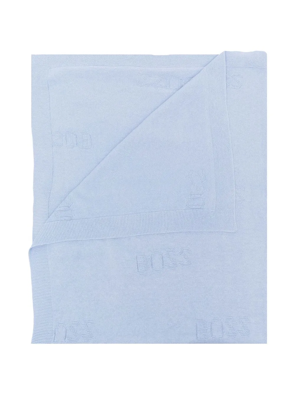 

BOSS Kidswear debossed-logo knitted blanket - Blue