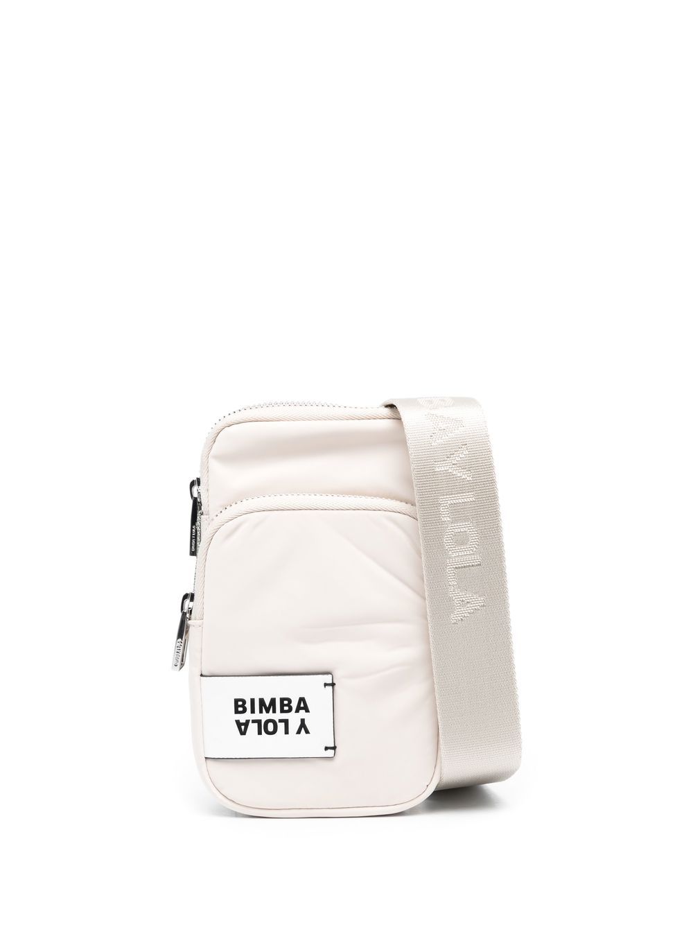 Bimba Y Lola Logo-patch Phone Pouch In Neutrals