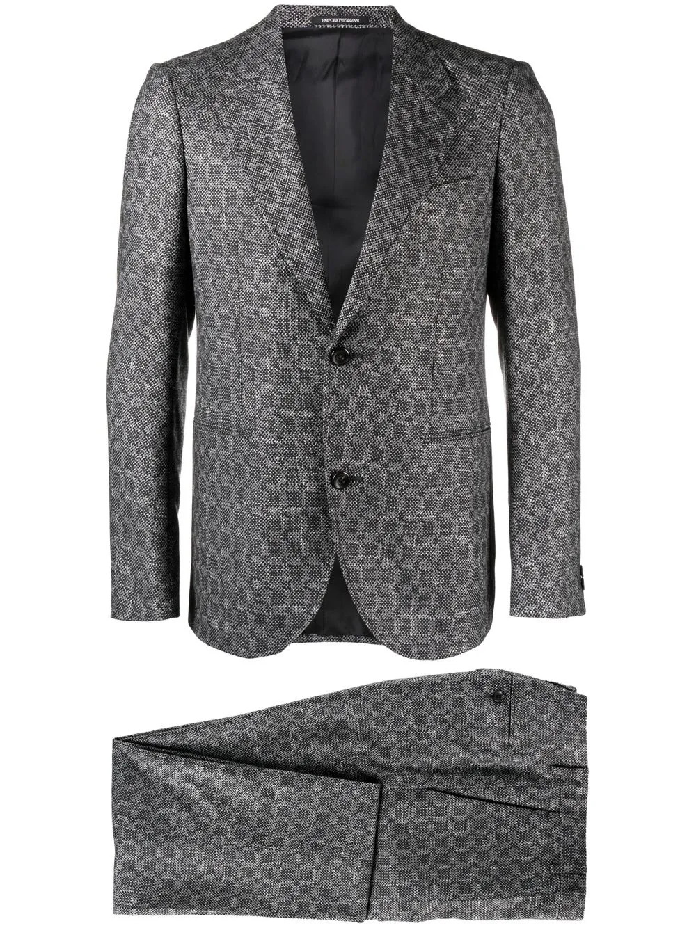 

Emporio Armani textured single breasted suit - Grey