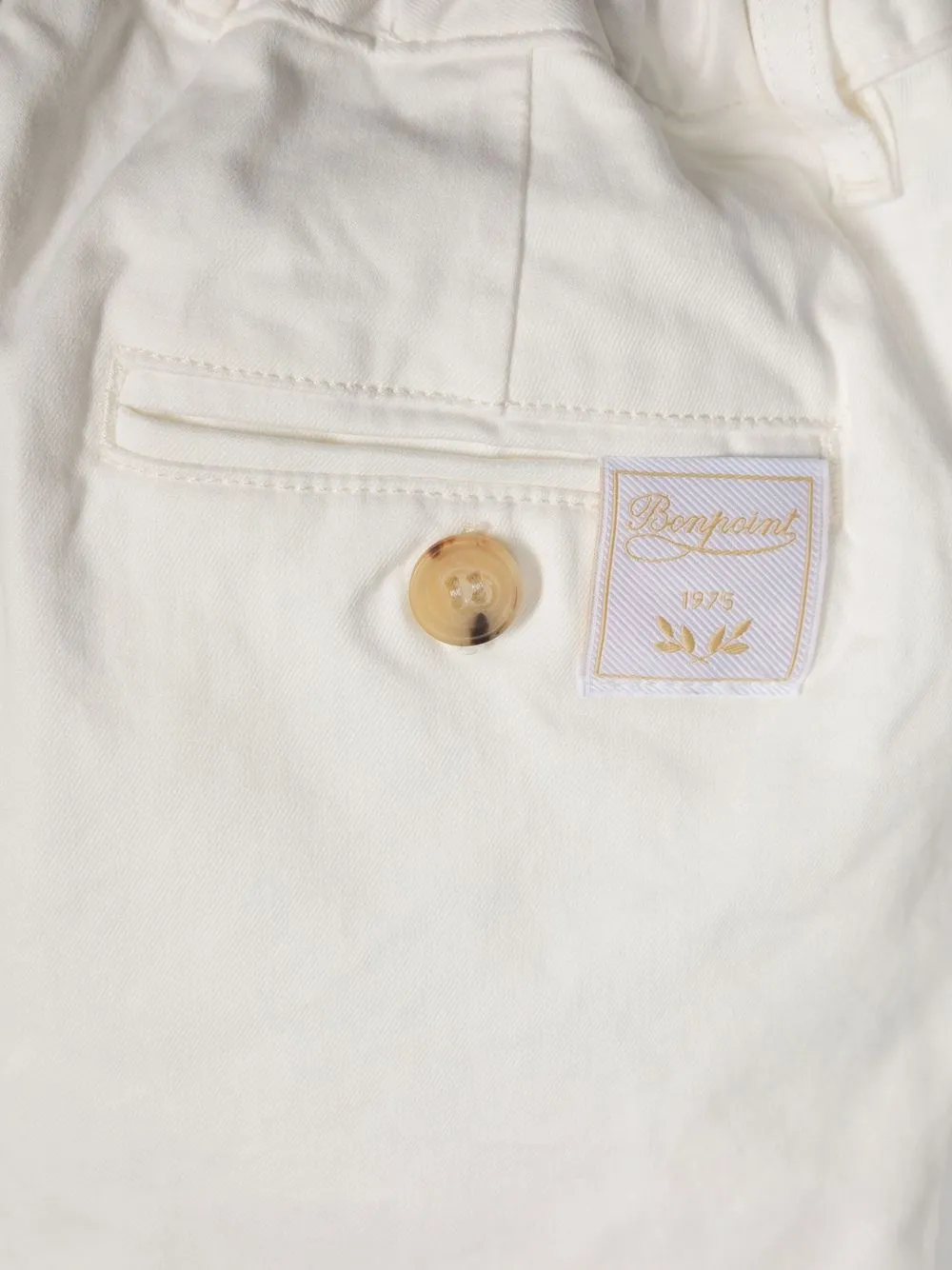  Bonpoint Logo-patch Chino Shorts - White 