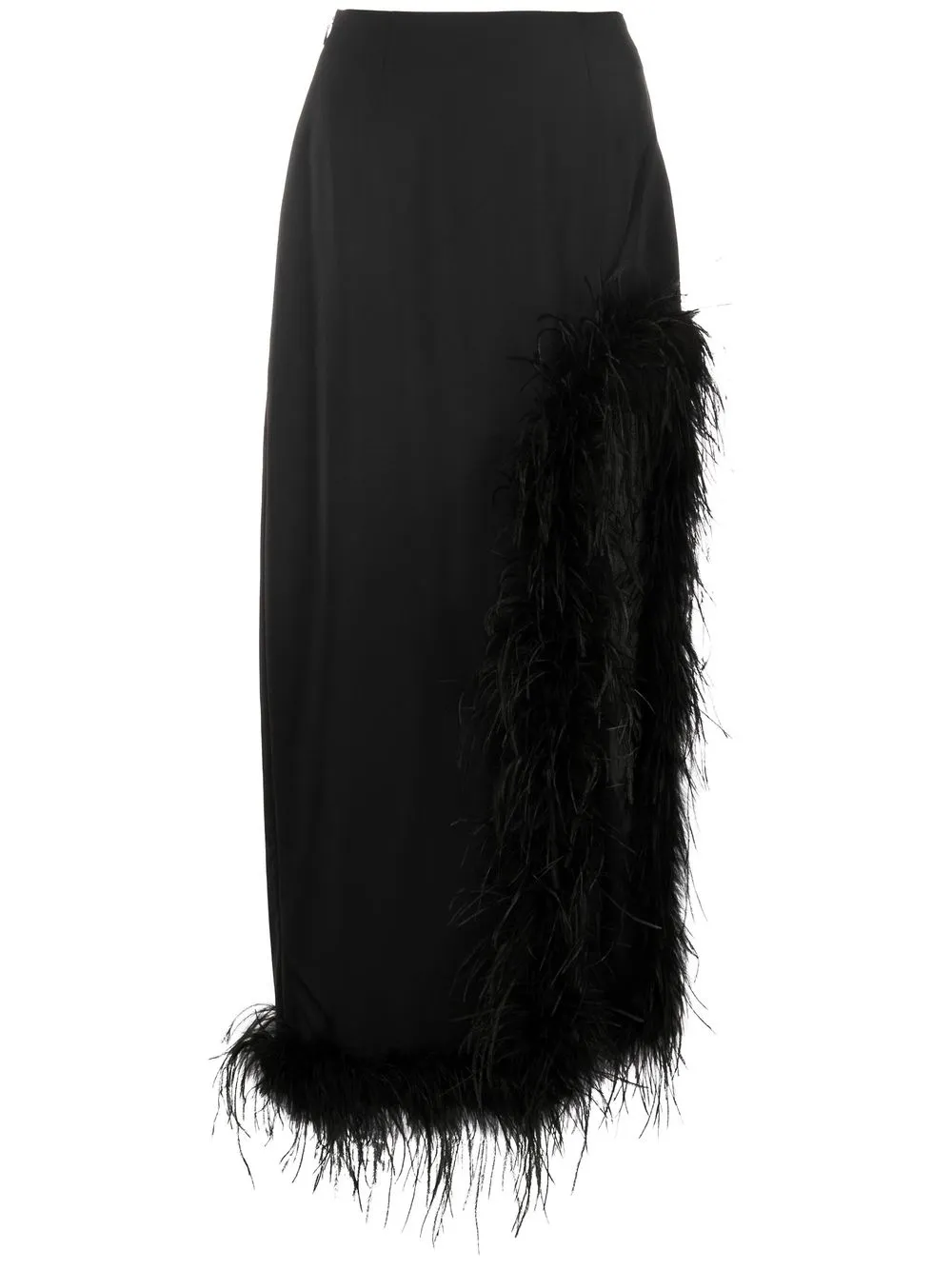 

De La Vali Lulo feather-trim skirt - Black