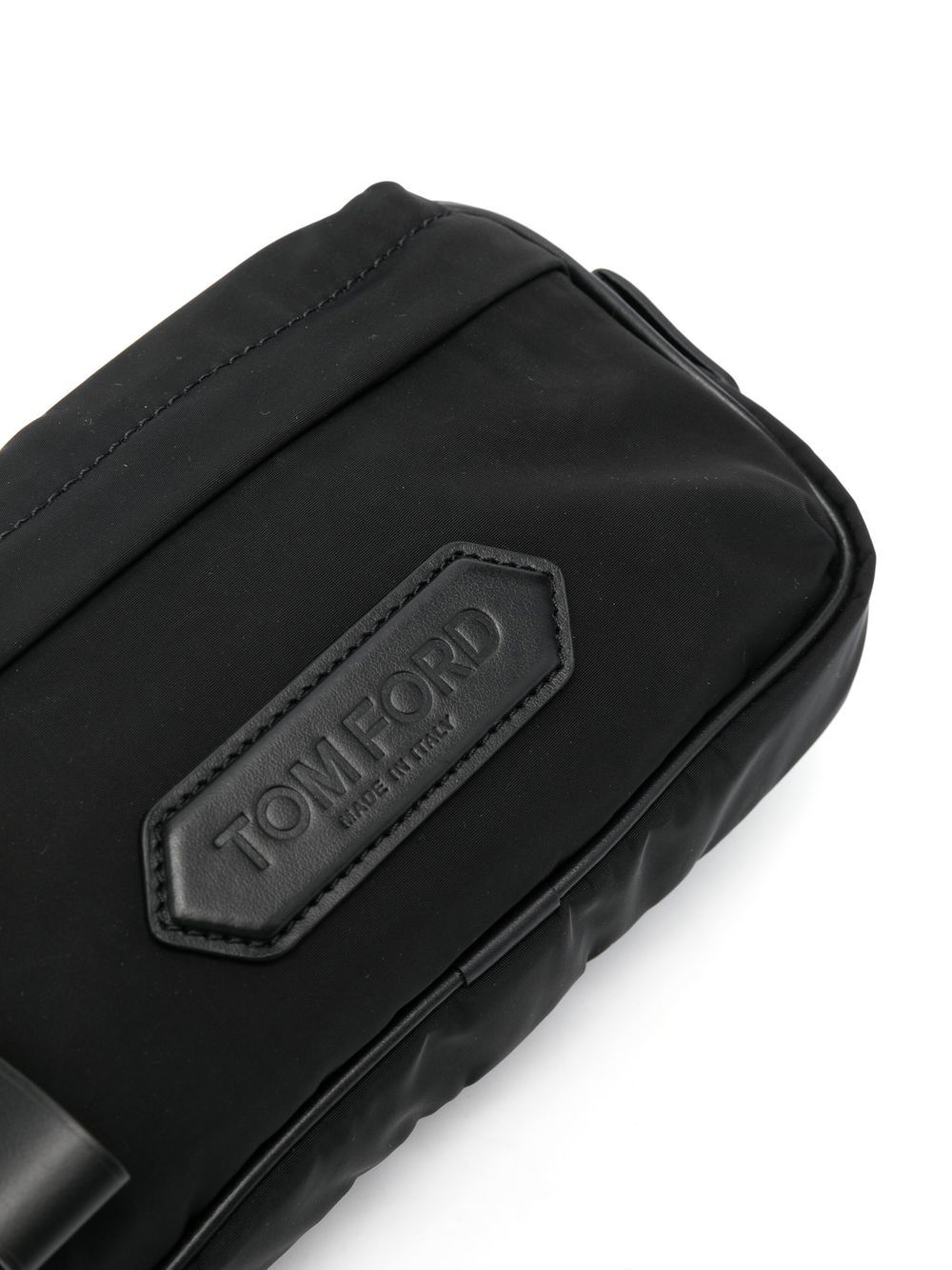 Shop Tom Ford Logo-patch Leather Belt Bag In Black