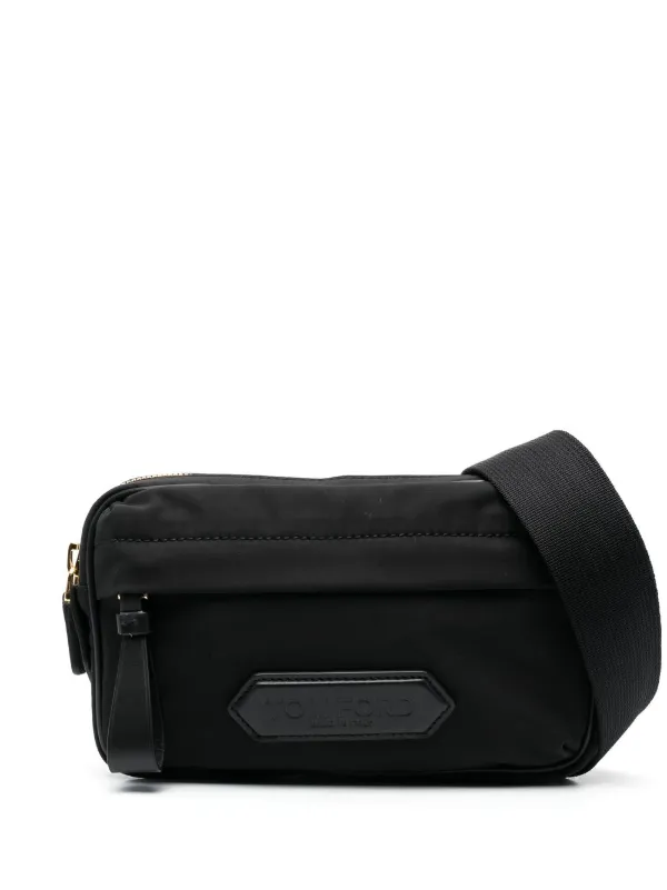 TOM FORD Satin logo-patch Clutch Bag - Farfetch