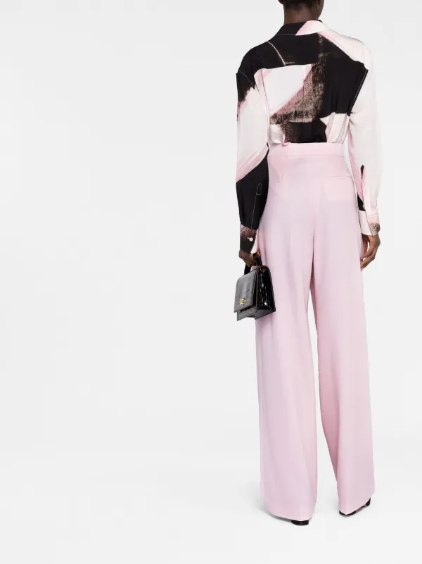 ボトムスその他 Alexander McQueen Pink regular trousers with pleats Alexander McQueen Pleated high-waisted Trousers | Pink