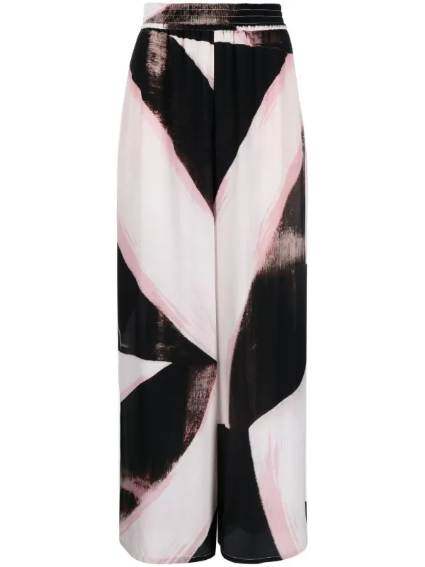 Alexander McQueen Printed High-waist Trousers in Black