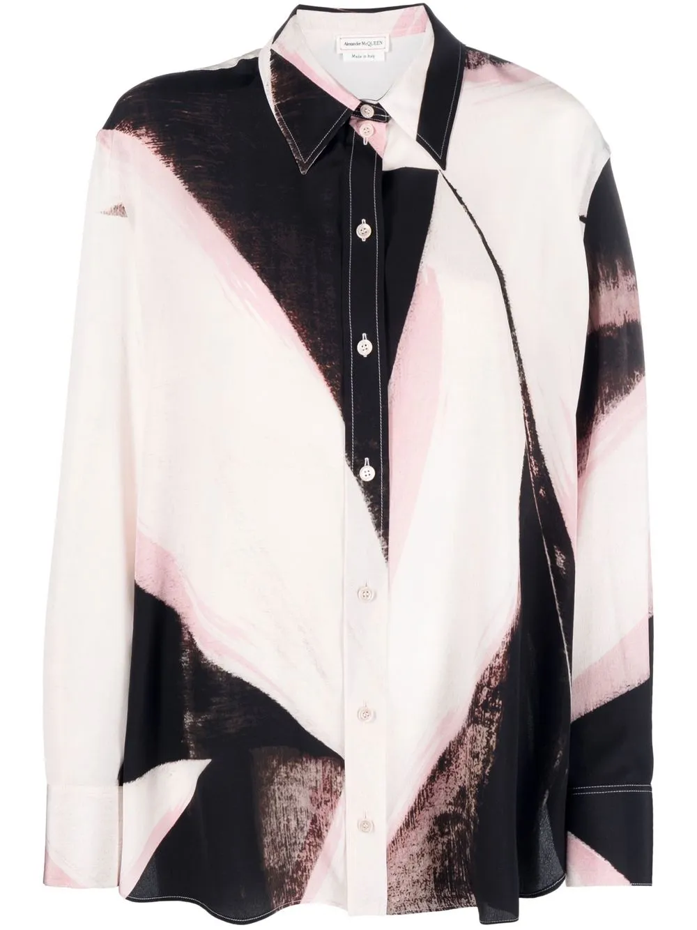 

Alexander McQueen camisa con estampado de pintura - Negro