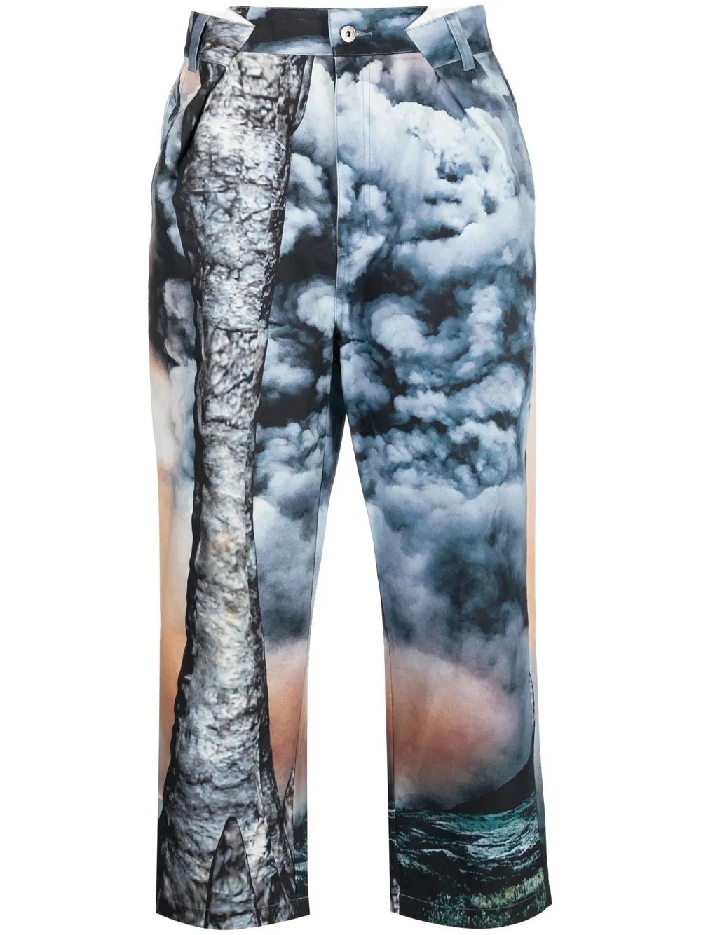 Perks And Mini U.g Reno Cino Graphic-print Trousers In Blue