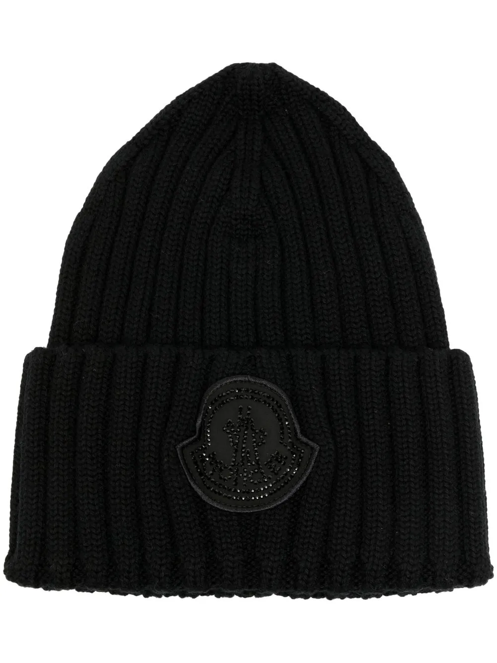 

Moncler logo-patch beanie hat - Black