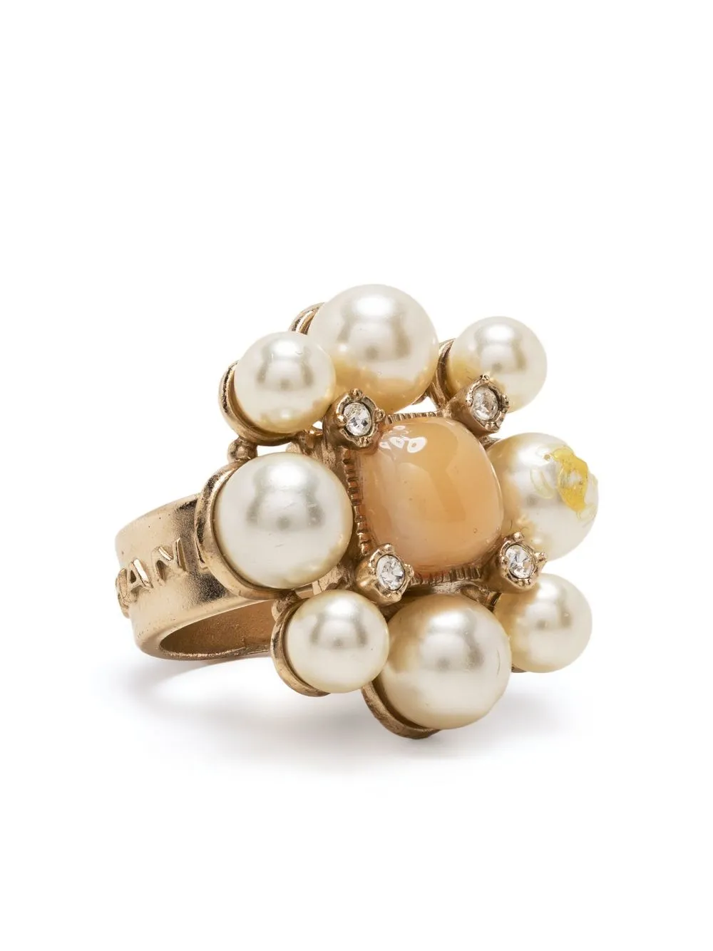 

Chanel Pre-Owned pearl-embellished ring - Gold