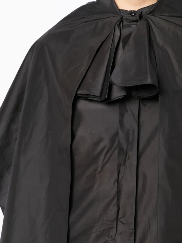 Saint Laurent Pre-Owned Cape Layered Silk Blouse | Black | FARFETCH
