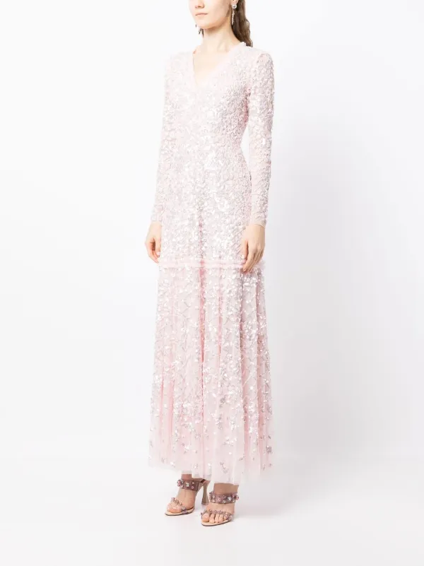 elisa sequin embellished embroidered fit & flare dress Dress The Population Elisa Dress - White