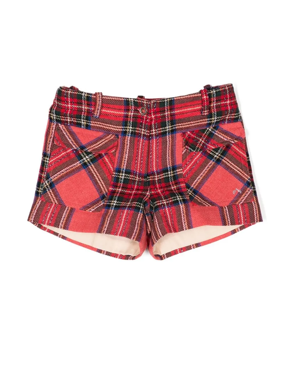 

NANOS shorts con motivo de cuadros tartán - Rojo