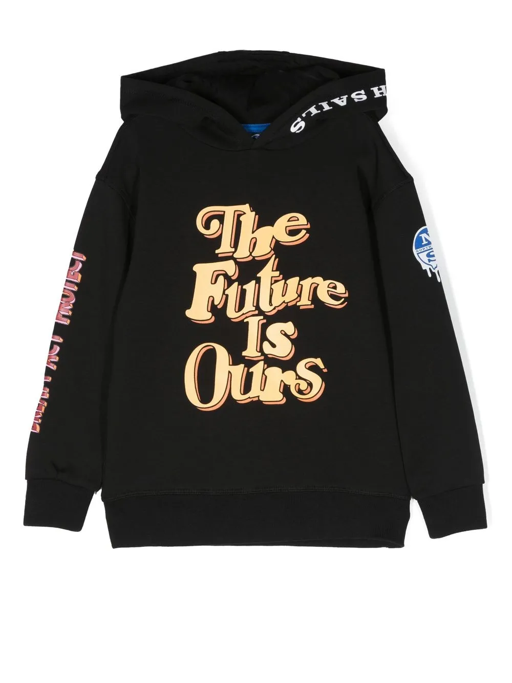 

North Sails Kids slogan-print hoodie - Black