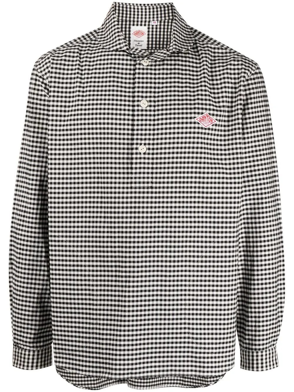 

Danton checked long-sleeved shirt - Black