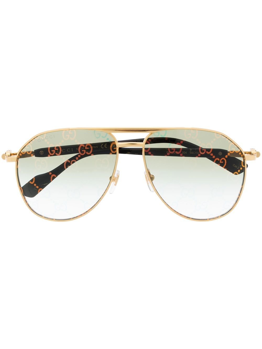 Gucci Pilot-frame Tinted Sunglasses In Gold