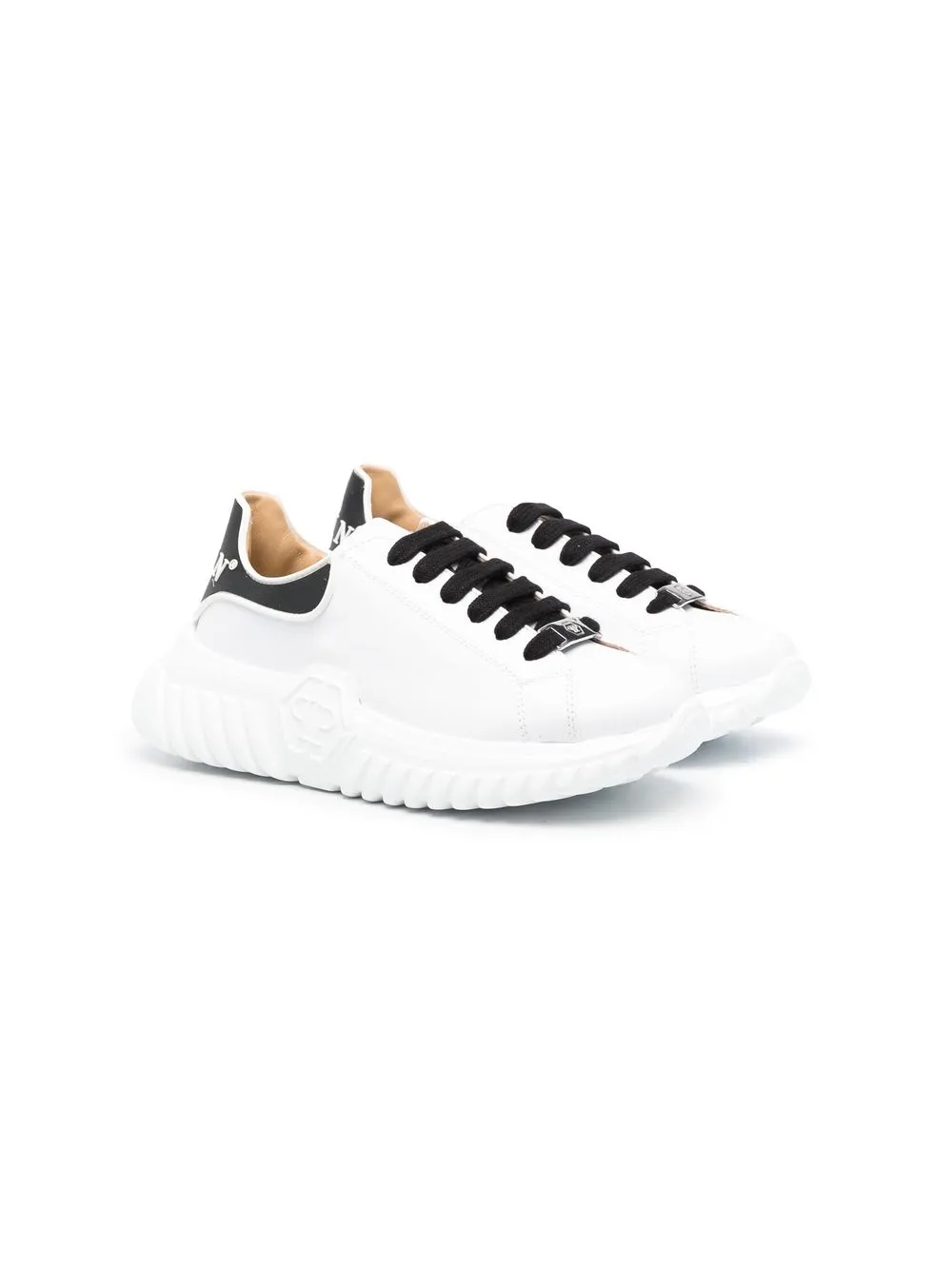 

Philipp Plein Junior tenis bajos con logo - Blanco