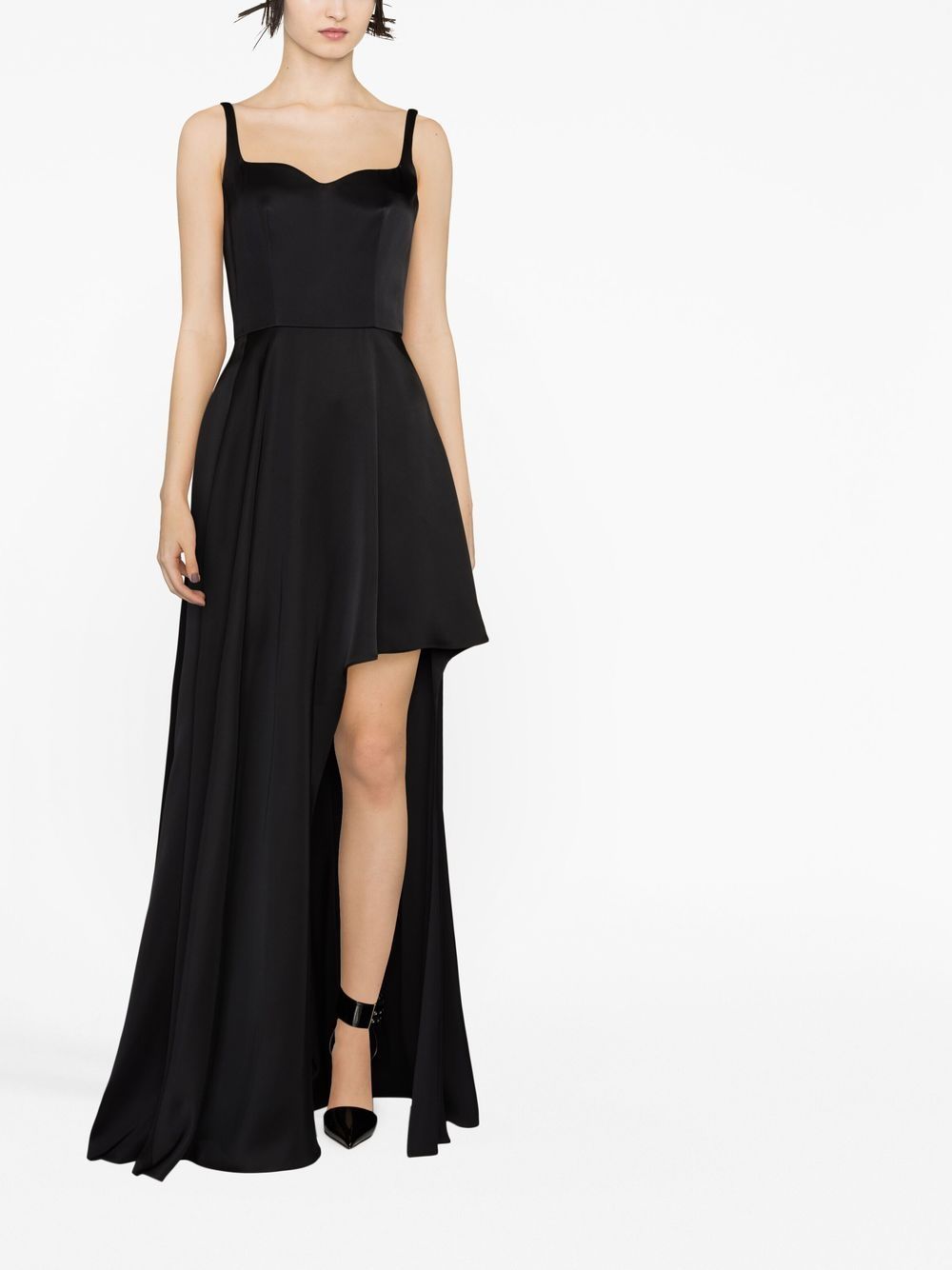 Alexander McQueen Asymmetrische maxi-jurk - Zwart