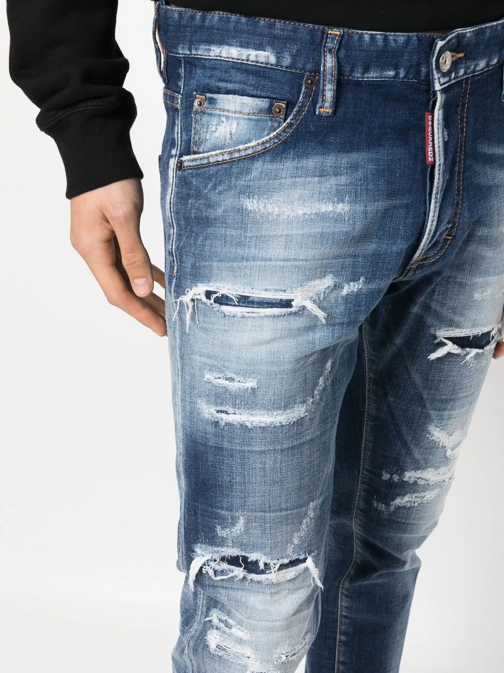 DSQUARED2 distressed-effect Tapered Jeans - Farfetch