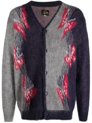 Needles Intarsia Knit Mohair Cardigan - Farfetch