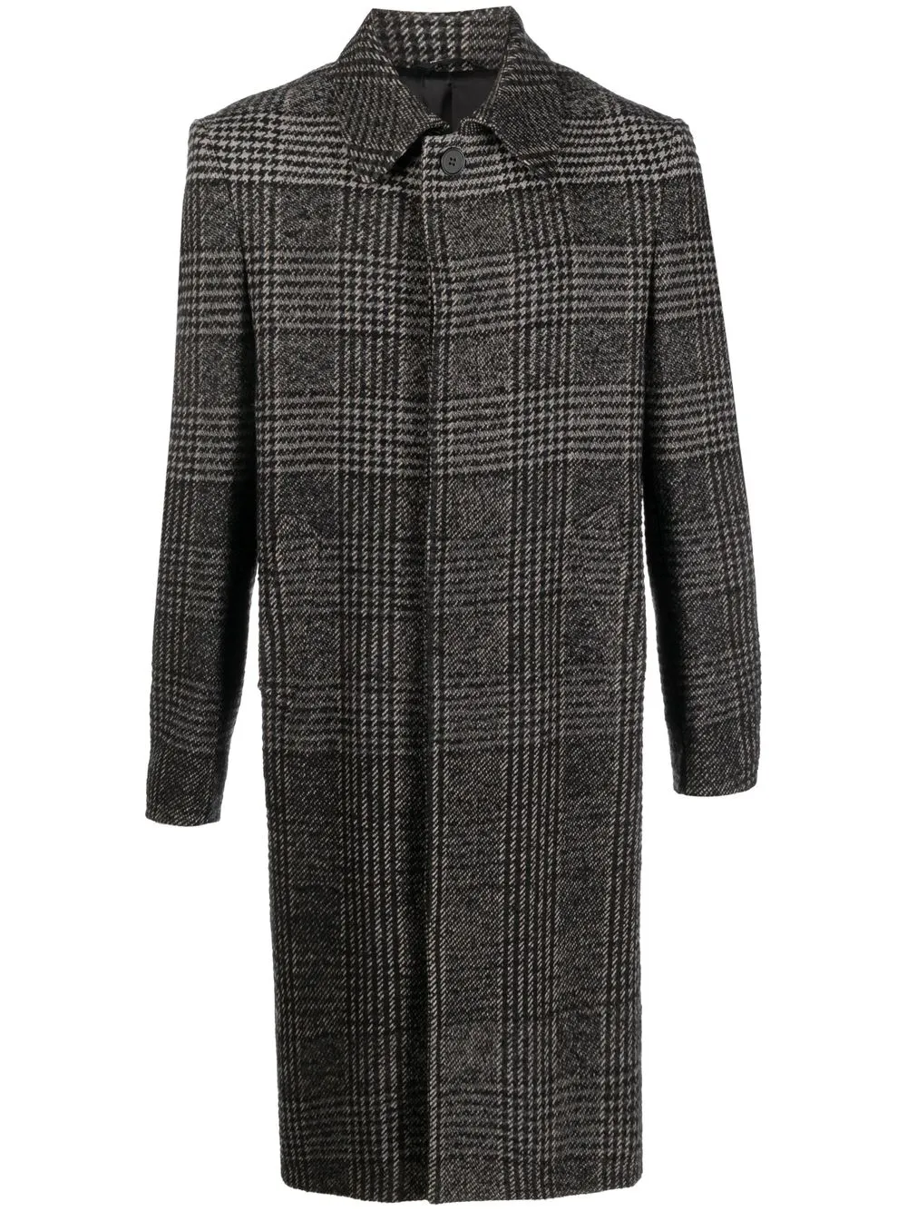 

Tonello tartan-check single-breasted coat - Black