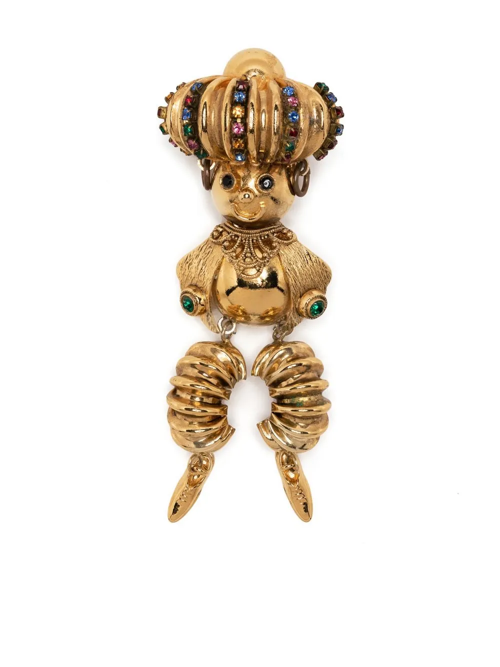 

Christian Dior pre-owned stone-embellished doll brooch - Gold