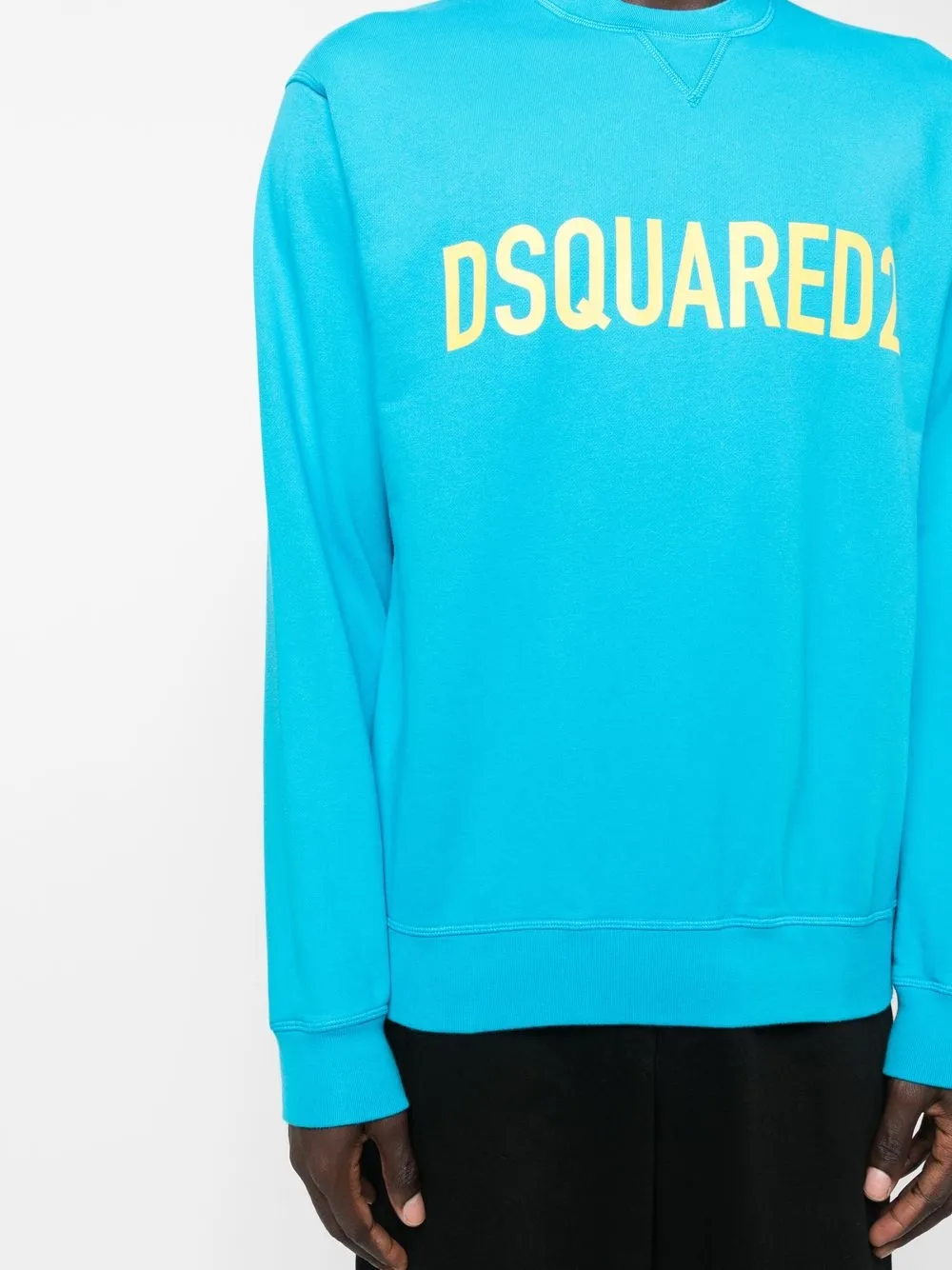 Shop Dsquared2 Logo-print Crew-neck Sweatshirt In Blue