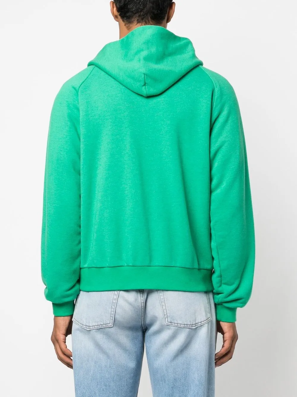 Shop Erl Logo-print Zip-up Hoodie In Green