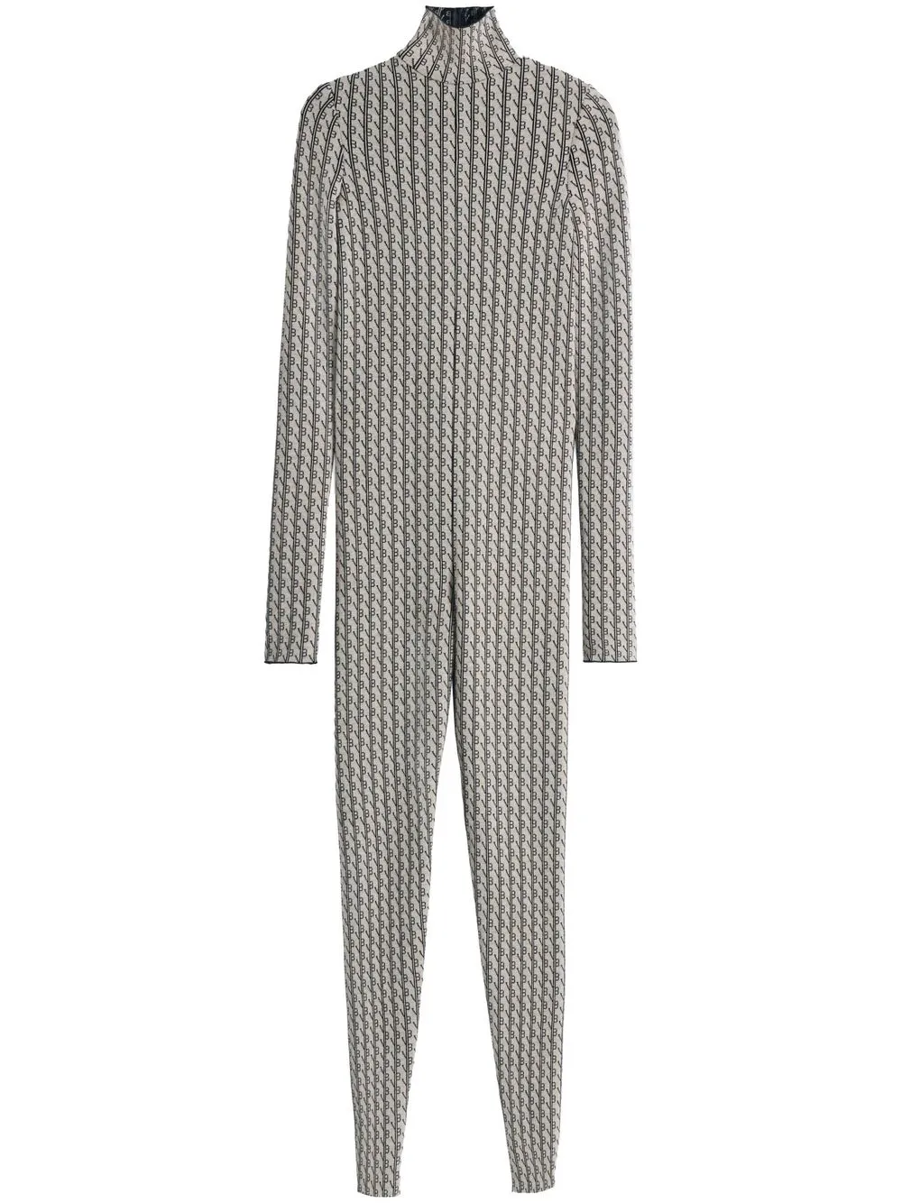 

Victoria Beckham roll-neck monogram jumpsuit - Neutrals