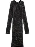 Balenciaga crystal-mesh long-sleeve minidress - Black