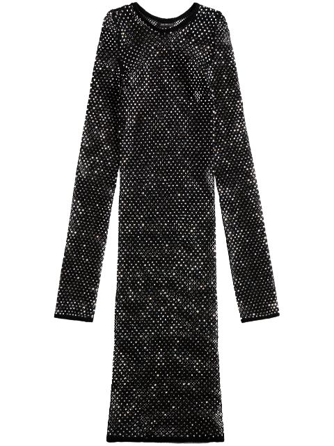 Balenciaga crystal-mesh long-sleeve minidress Women