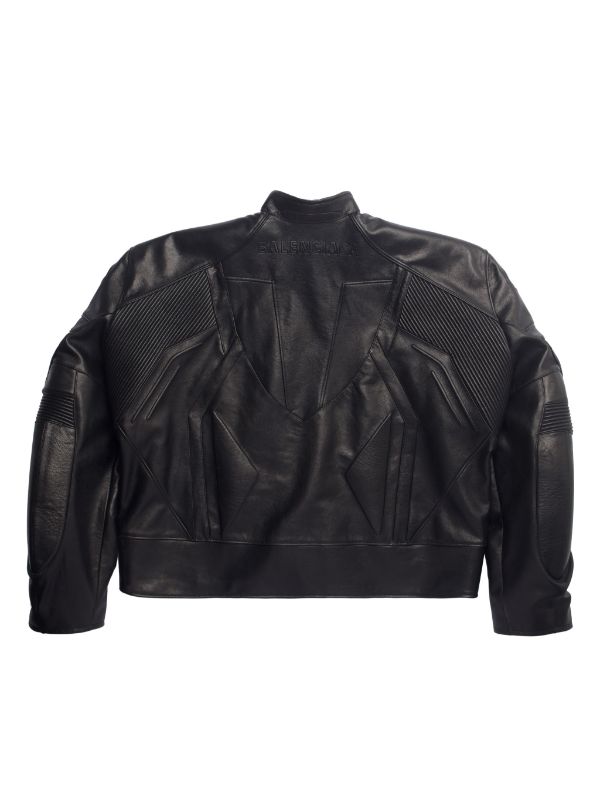 Balenciaga zip up Leather Coat Farfetch