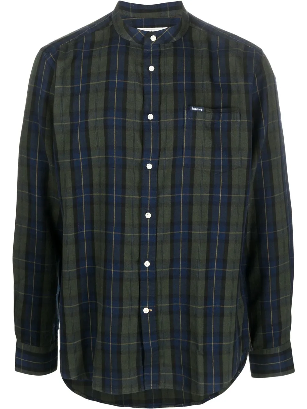 

Barbour plaid band-collar shirt - Blue