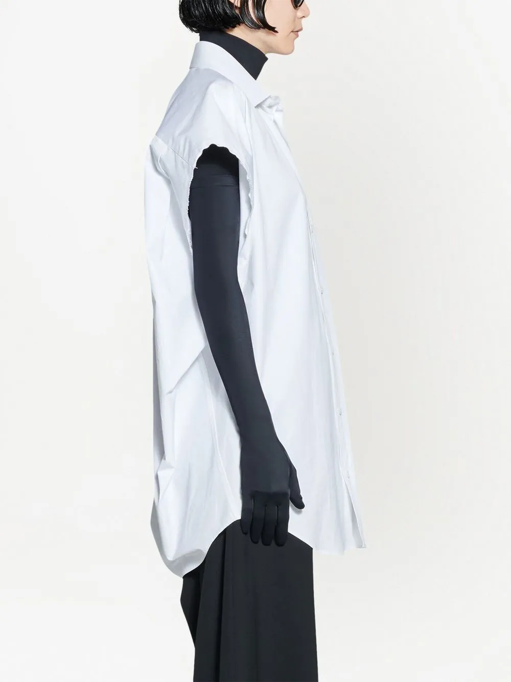 Balenciaga Sleeveless Button-up Shirt In White