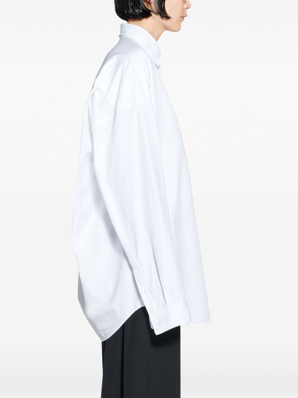Shop Balenciaga Logo-print Cotton Shirt In White