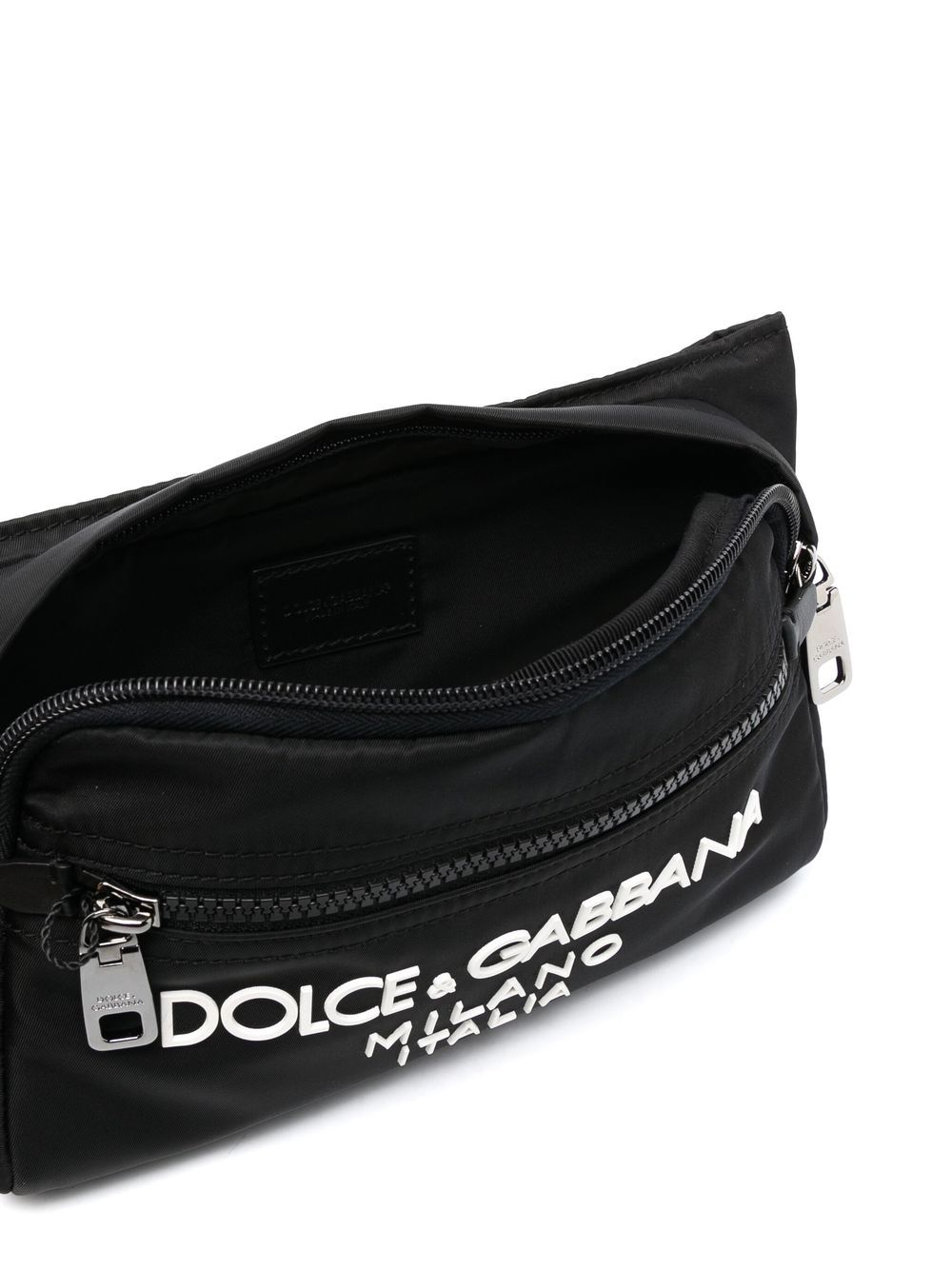 Shop Dolce & Gabbana Embossed-logo Belt Bag In Black